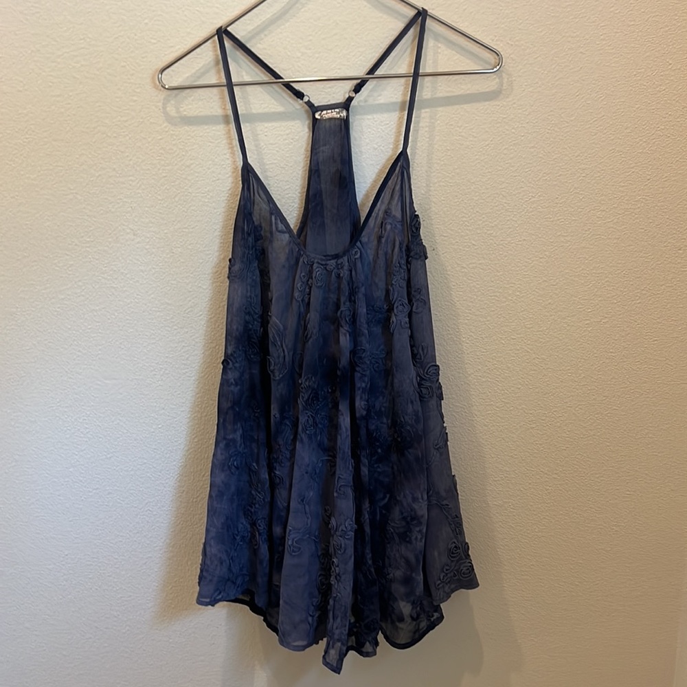 Free People Nordstrom Size XS -TP Blue Purple Short Flower Dress